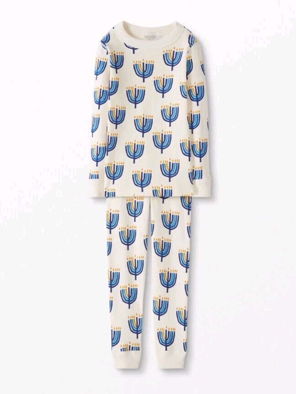 Hanna Andersson Kids Hanukkah Menorah Pajama Set Organic Cotton Unisex Size 14
